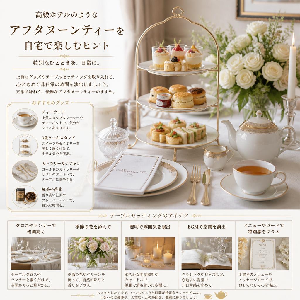 高級ホテルのアフタヌーンティー再現