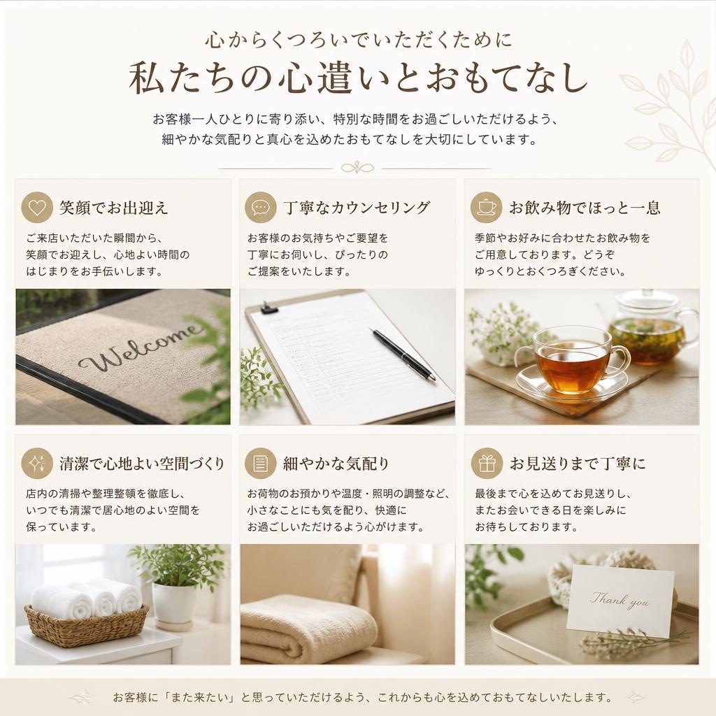 おもてなしの心を大切に