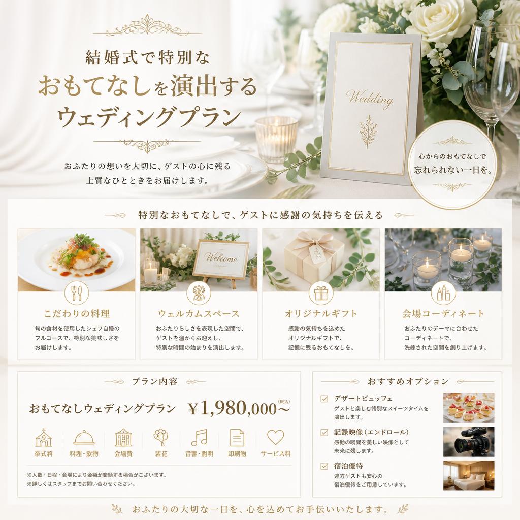 華やかなウェディングプラン