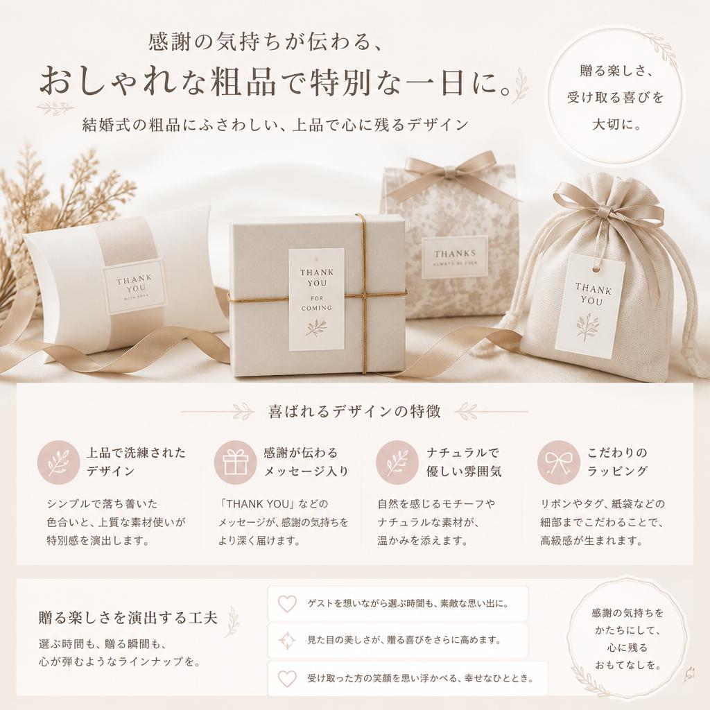 粗品にも最適!おしゃれな包装