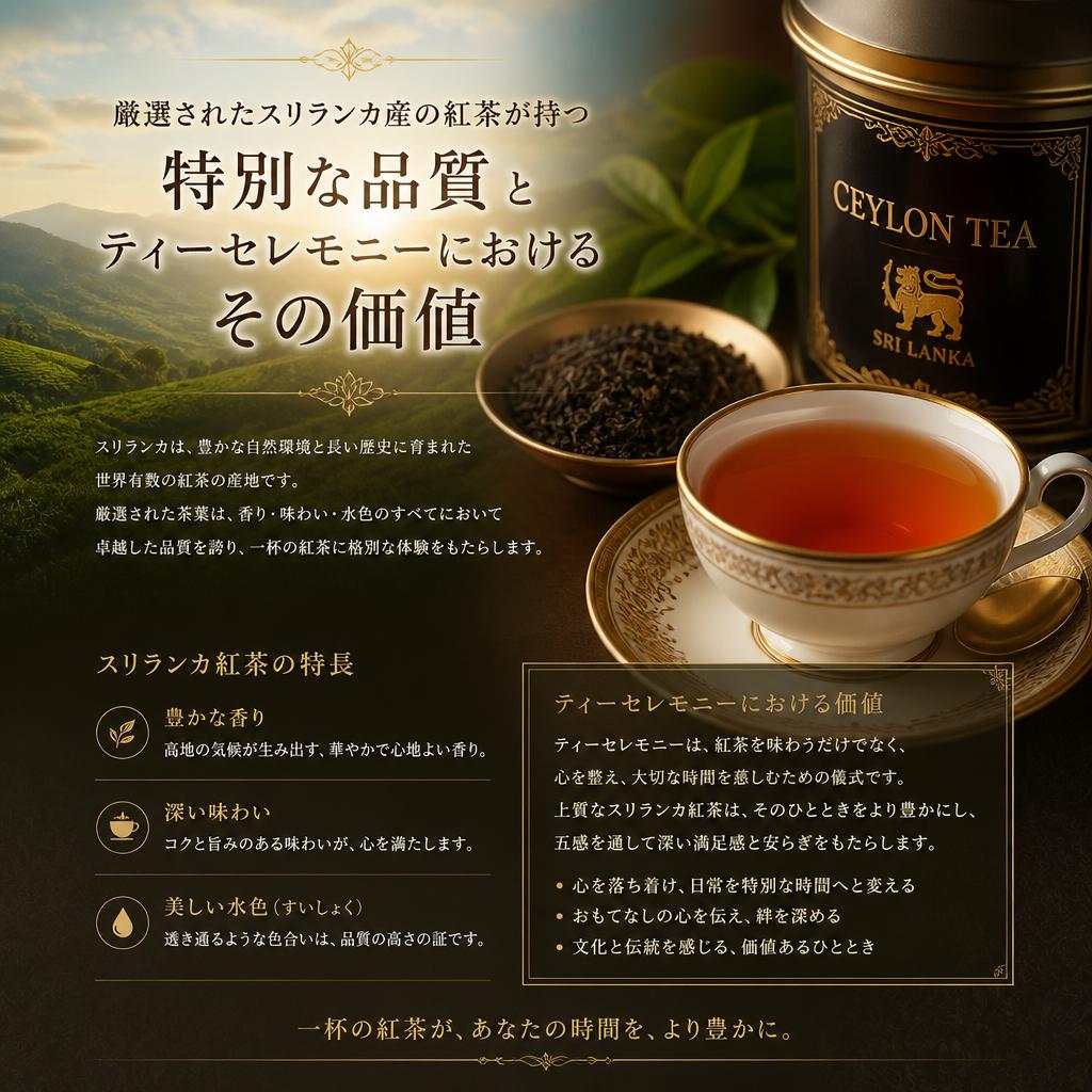 スリランカ産高級紅茶のこだわり