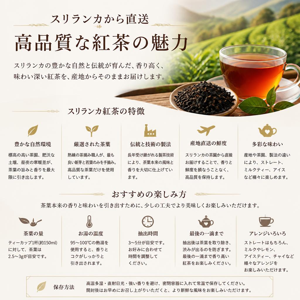 2. 厳選されたスリランカ紅茶