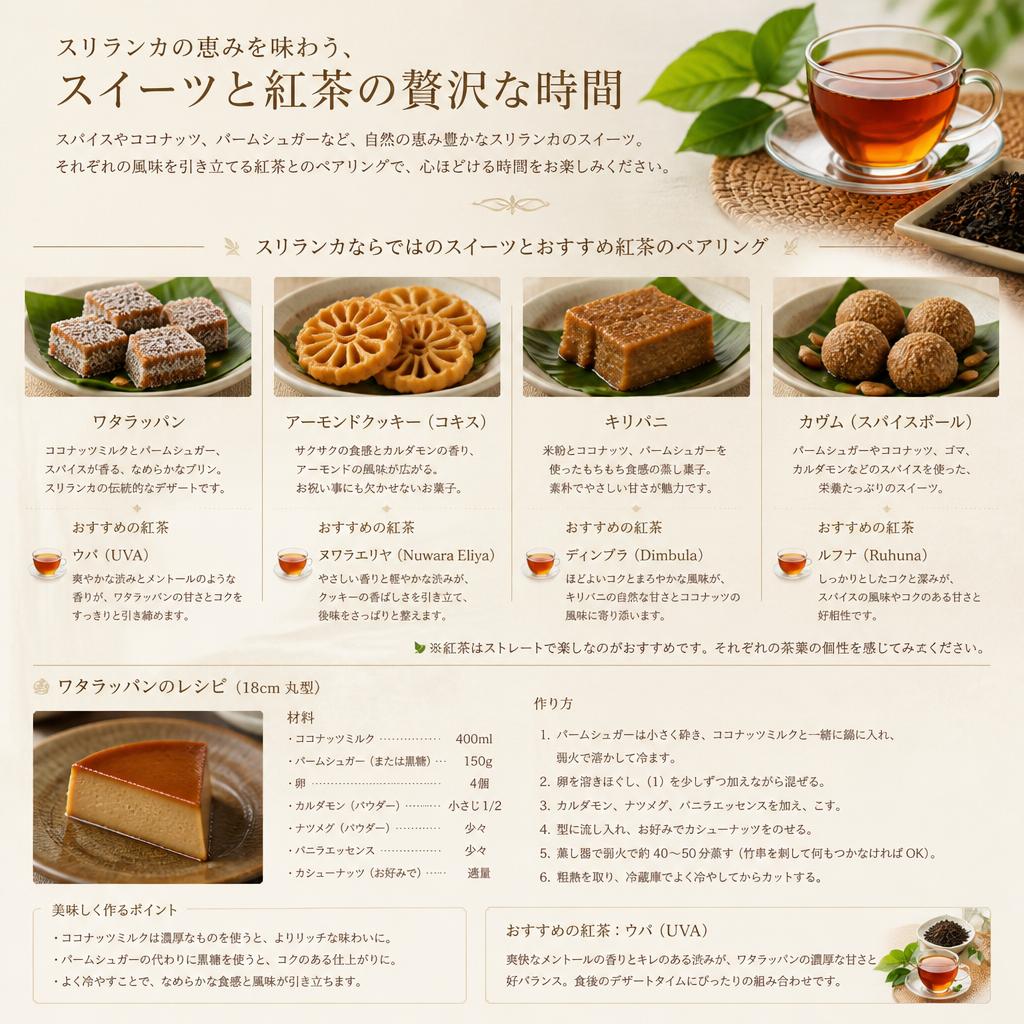 スリランカのスイーツと紅茶