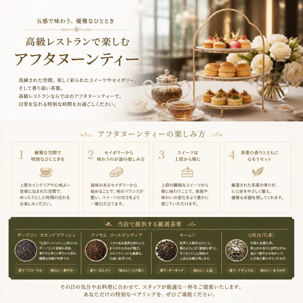 高級レストランでのティータイム