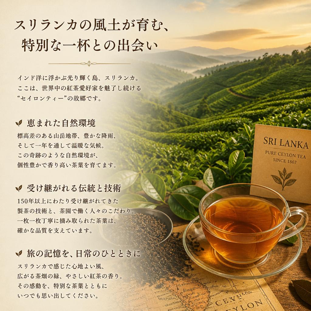 スリランカ旅行の思い出を高級茶葉で