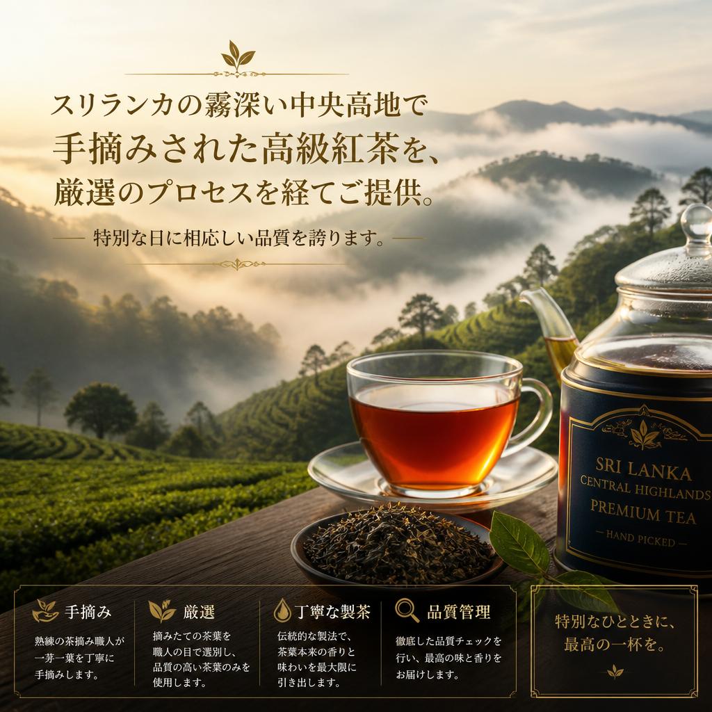 スリランカ直送のプレミアム茶葉