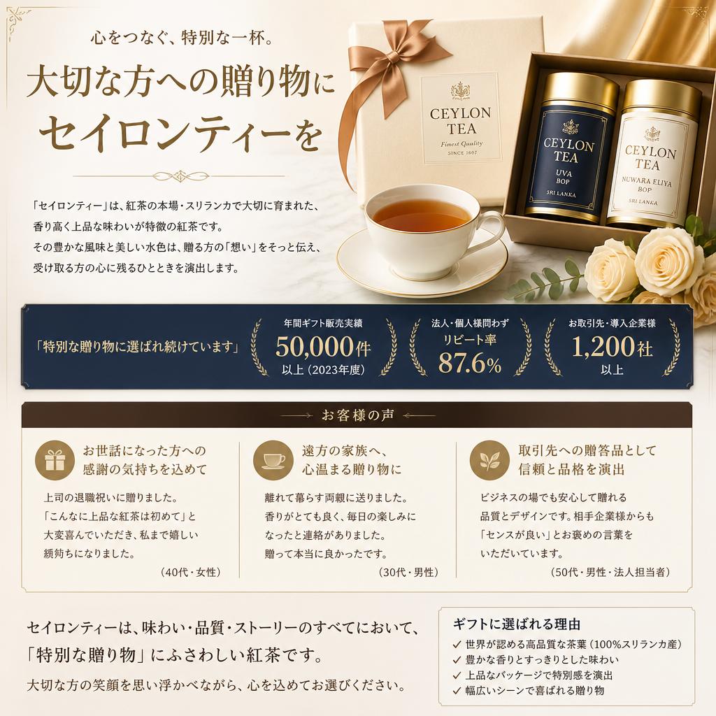高級ギフトとしてのセイロンティー