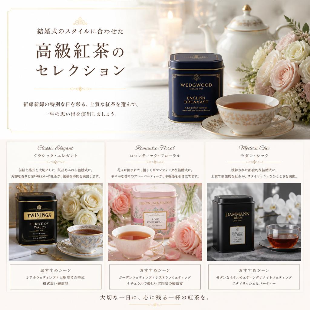 結婚式にぴったりの紅茶セレクション