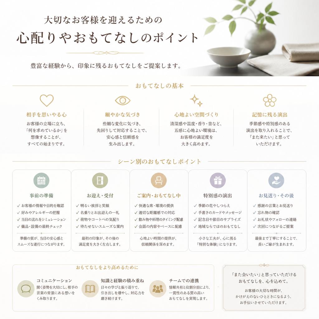 心を込めたおもてなし