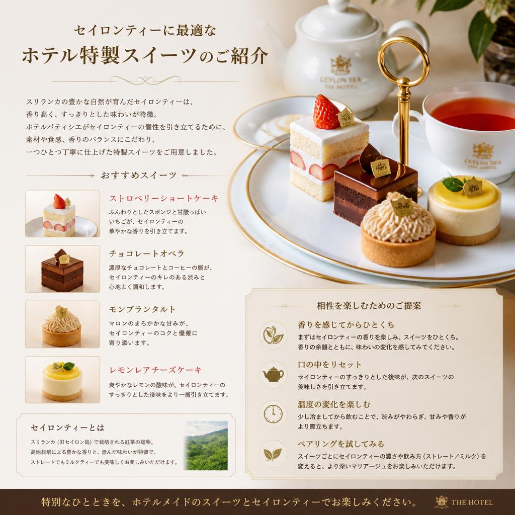 ホテル特製スイーツとの相性