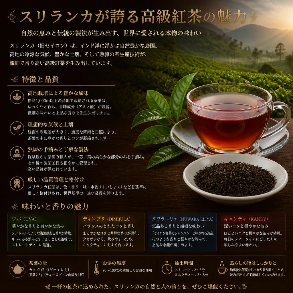 厳選されたセイロン紅茶の魅力