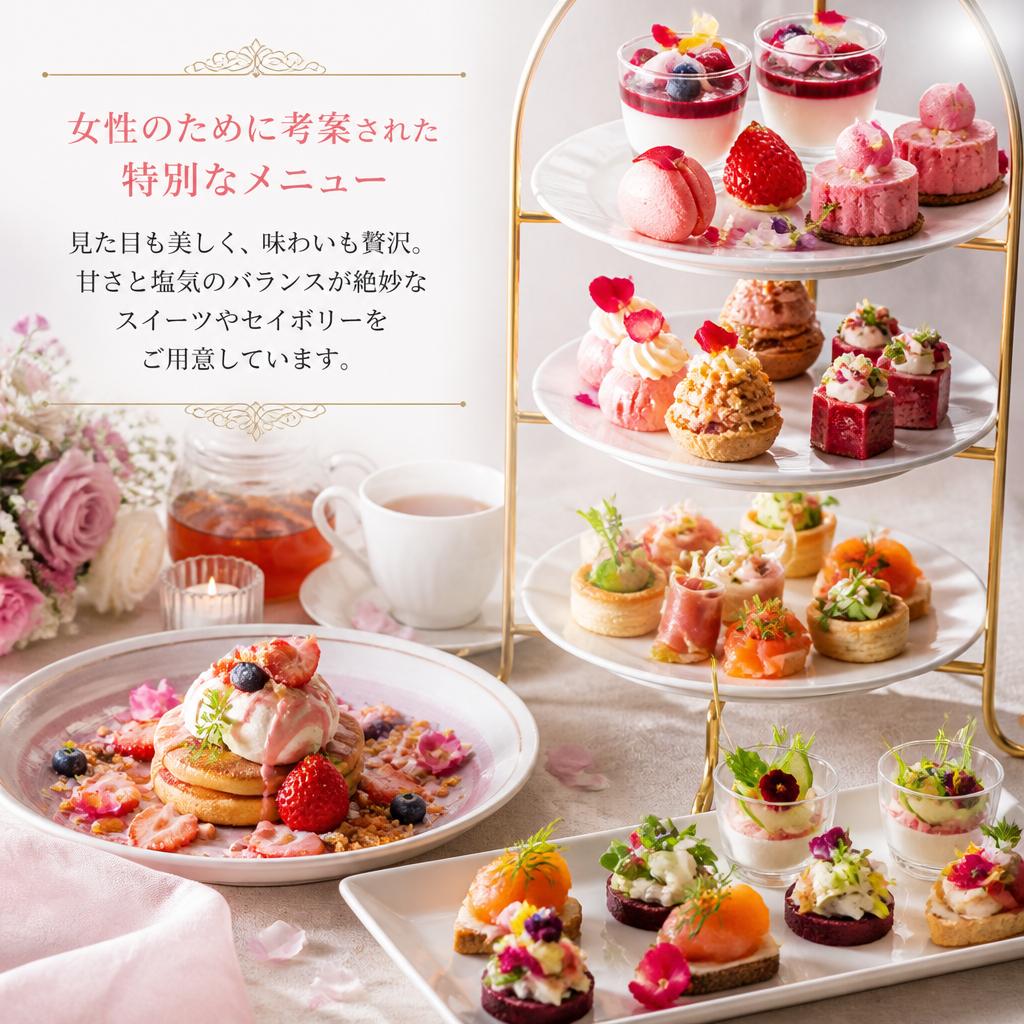 女性向けメニューで心ときめくひととき