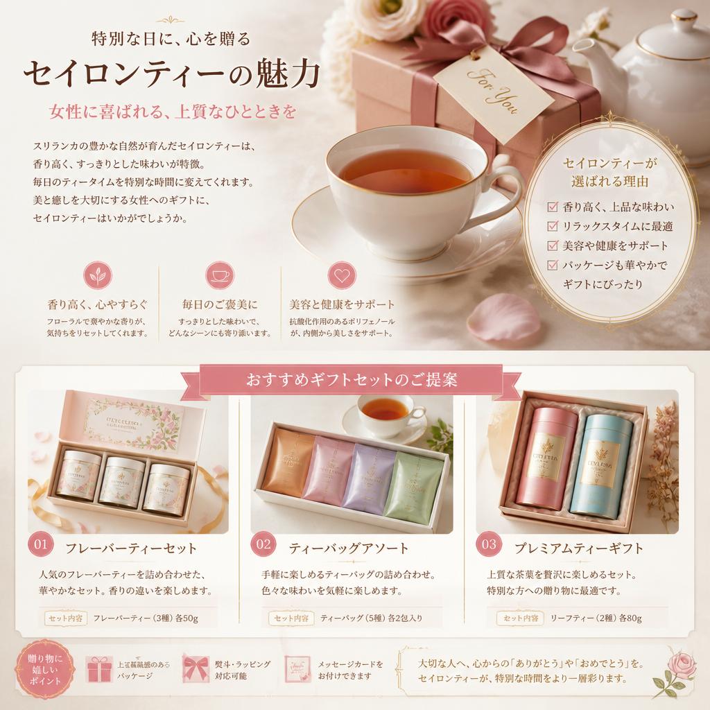 女性向けギフトとしてのセイロンティー