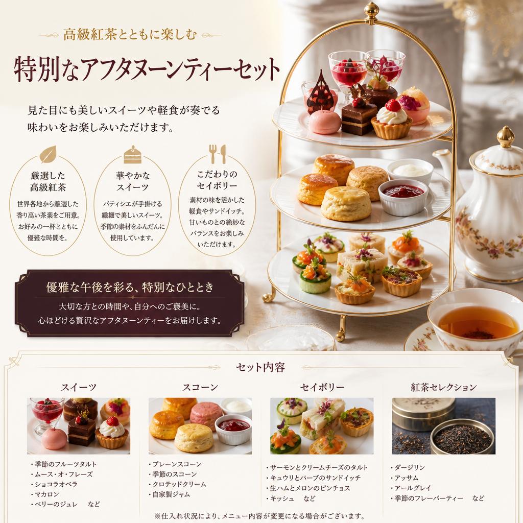 心を込めたアフタヌーンティーセット